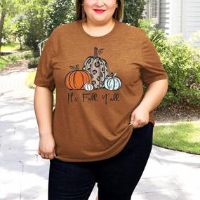 img 2 attached to Fall-Inspired Plus Size Pumpkin Tee Shirt For Women With "It'S Fall Y'All" Print - Great For Halloween, Thanksgiving And Autumn Style (Sizes 1X-5X)