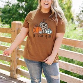 img 3 attached to Fall-Inspired Plus Size Pumpkin Tee Shirt For Women With "It'S Fall Y'All" Print - Great For Halloween, Thanksgiving And Autumn Style (Sizes 1X-5X)