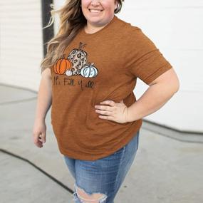 img 1 attached to Fall-Inspired Plus Size Pumpkin Tee Shirt For Women With "It'S Fall Y'All" Print - Great For Halloween, Thanksgiving And Autumn Style (Sizes 1X-5X)