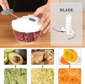img 2 attached to Efficient Handheld Food Chopper & Processor For Veggies, Fruits And Nuts - 2 Cup Capacity, BPA-Free Material - White & Gray