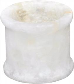 img 1 attached to Add Charm To Your Home Décor With CraftsOfEgypt'S White Alabaster Candle Holder - Perfect For Tealight And Votive Candles, Emits Soothing Amber Glow From Natural Stone