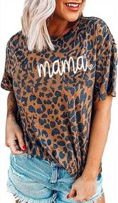 img 4 attached to Women'S Camouflage Tie Dye Mama Shirt With Mom Letter Print - Casual Basic Short Sleeve Tee Tops For A Chic Look