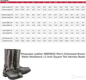 img 2 attached to 👢 Milwaukee Leather MBM9005 Men's Distressed Brown Water-Resistant 11-Inch Square Toe Harness Boots: Durability meets Style