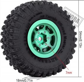 img 2 attached to INJORA 1.0 Tires And Beadlock Wheel Rims Set For 1/18 TRX4M 1/24 RC Crawler Car Axial SCX24 AXI90081 AXI00001 Upgrade Parts(Silver＆Green)
