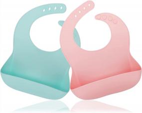 img 4 attached to BPA-Free Silicone Baby Bibs With Food Catcher Pocket - Socub Comfortable Waterproof For Babies & Toddlers
