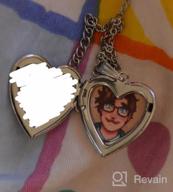 img 1 attached to Polished Love Heart Locket Necklace: A Perfect Birthday Gift to Hold Pictures review by Jim Kriegshauser