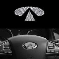 🔮 kvluay diamond steering wheel logo caps for infiniti - sparkly crystal emblem accessories for women, car badge interior decoration - compatible with infiniti q50, q50l, qx50, qx70 логотип