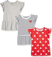 spotted zebra 3 pack short sleeve stripes girls' clothing : tops, tees & blouses logo