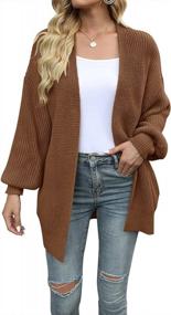 img 3 attached to Women'S Oversized Long Sleeve Cardigan Sweater Knit Outwear Open Front Chunky