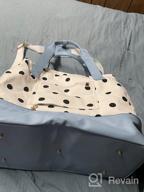 картинка 1 прикреплена к отзыву Polka Dot Canvas Weekender Bag With Shoes Compartment For Women - Perfect Travel Duffle Bag от Scott Matute