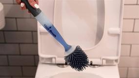 img 2 attached to 🧼 MagicBrush Magic Silicone Toilet Brush with Refillable Liquid Dispenser, Ventilated Storage Caddy, and Optional Wall Mount - White/Gray (1)