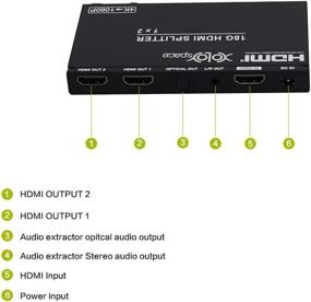 img 2 attached to Разветвитель HDMI 1X2 с 4K 60 Гц HDR, понижающим масштабированием до 1080P, аудиоэкстрактором и оптическим аудиовыходом - XOLORspace 66121