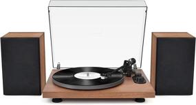 img 4 attached to HiFi Bluetooth Vinyl Record Player With Dual Turntables, Bookshelf Speakers, Preamp, USB Recording, Adjustable Speed, Magnetic Cartridge, Vintage Style For LPs