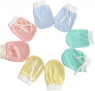 breathable drawstring gloves: 8 pairs of silk mittens for infant boys and girls to prevent scratching logo