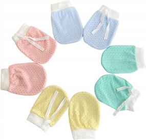 img 1 attached to Breathable Drawstring Gloves: 8 Pairs Of Silk Mittens For Infant Boys And Girls To Prevent Scratching