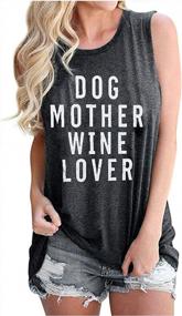 img 4 attached to Cute Dog Mom Wine Lover Sleeveless Tank Top For Women - Perfect Summer Shirt