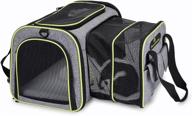 🐱 thumberly soft-sided cat carrier - airline approved pet carrier for medium cats, puppies, and small animals up to 15 lbs - expandable on 1 side - small size logo