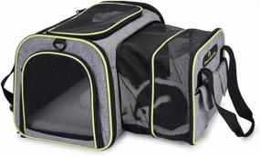 img 4 attached to 🐱 Thumberly Soft-Sided Cat Carrier - Airline Approved Pet Carrier for Medium Cats, Puppies, and Small Animals Up to 15 lbs - Expandable on 1 Side - Small Size
