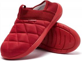 img 4 attached to Waterproof Men'S Fuzzy Slippers For Indoor/Outdoor: BODATU'S Winter Warm Slip-On House Shoes