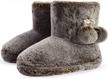 fashionable and cozy: parlovable women's fuzzy bootie slippers with soft memory foam for winter comfort and style! logo