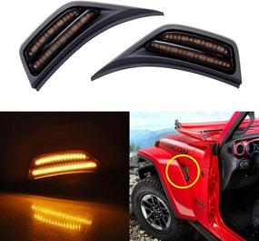 img 4 attached to XBEEK LED Front Fender Side Marker Light Turn Signal Lamp Compatible With Jeep 2018-2022 Wrangler JL JLU And 2020-2022 Gladiator JT Truck