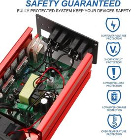 img 1 attached to NGNWOB Непрерывный автомобильный инвертор мощностью 300 Вт Преобразователь мощности 12 В в 110 В постоянного тока в автомобильный преобразователь переменного тока с 2 USB и усилителями