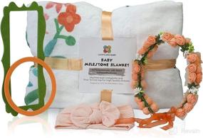 img 3 attached to Baby Monthly Milestone Blanket Girl Kids' Home Store best: Nursery Bedding