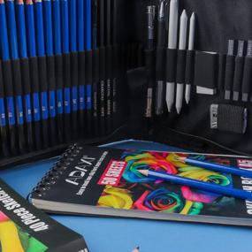 img 1 attached to 35-Piece Sketching Art Set With ADAXI Drawing Pencils, Sketch Book, And Graphite Charcoal Sticks Tool In Zipper Case - Professional Drawing Kit For Adults And Kids, All In One Case With 50 Pages