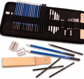 img 3 attached to 35-Piece Sketching Art Set With ADAXI Drawing Pencils, Sketch Book, And Graphite Charcoal Sticks Tool In Zipper Case - Professional Drawing Kit For Adults And Kids, All In One Case With 50 Pages