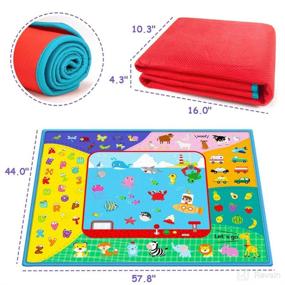 img 1 attached to Cotton Baby Crawling Mat, Large Educational Tummy Time Mat, Foldable Non-Slip Soft 👶 Padded Baby Playmat for Floor, Play Area Rug Gym Activity for Infants Toddlers Boys Girls