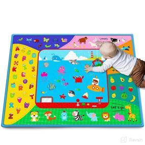 img 3 attached to Cotton Baby Crawling Mat, Large Educational Tummy Time Mat, Foldable Non-Slip Soft 👶 Padded Baby Playmat for Floor, Play Area Rug Gym Activity for Infants Toddlers Boys Girls