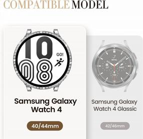 img 3 attached to Sparkle Your Samsung Galaxy Watch 4 With Goton PC Crystal Diamond Screen Protector And Protective Bumper Cover - Perfect For Women And Girls (Silver, 40Mm)