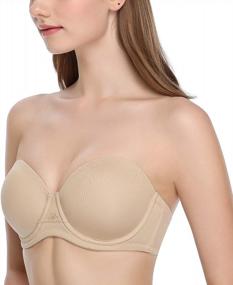 img 1 attached to Ultimate Support And Comfort: JOATEAY Strapless Push Up Bra For Full Figure Women With Non-Slip Underwire And Multiway Features In Plus Size