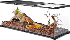 img 3 attached to 🐍 REPTI ZOO 20 Gallon Reptile Glass Terrarium: Easy to Clean Tank with Sliding Top Cover for Reptiles, Snakes, Small Pets, and More!