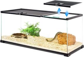 img 4 attached to 🐍 REPTI ZOO 20 Gallon Reptile Glass Terrarium: Easy to Clean Tank with Sliding Top Cover for Reptiles, Snakes, Small Pets, and More!