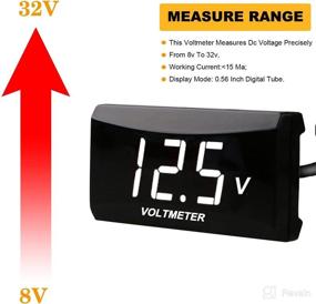 img 3 attached to ⚡️ DC 12V Car Digital Voltmeter Gauge - LED Display Motorcycle Volt Meter Gauge, Waterproof for Trailer Camper Boat Marine Vehicle Caravan Car Battery Voltage Monitor