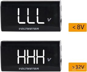 img 2 attached to ⚡️ DC 12V Car Digital Voltmeter Gauge - LED Display Motorcycle Volt Meter Gauge, Waterproof for Trailer Camper Boat Marine Vehicle Caravan Car Battery Voltage Monitor