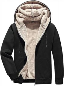 img 4 attached to Hixiaohe Men'S Sherpa Fleece-Lined Full-Zip Hoodie: Cozy Winter Jacket For Ultimate Warmth