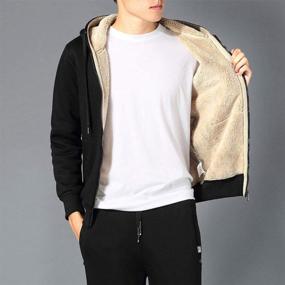 img 2 attached to Hixiaohe Men'S Sherpa Fleece-Lined Full-Zip Hoodie: Cozy Winter Jacket For Ultimate Warmth
