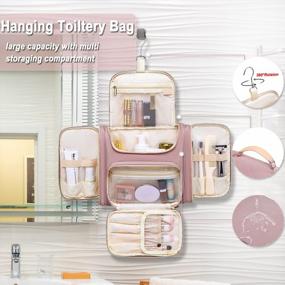 img 3 attached to Large Water-Resistant Toiletry Travel Bag For Women - Ideal For Full-Sized Toiletries And Makeup – Hanging Cosmetic Organizer For Easy Accessibility
