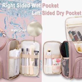 img 1 attached to Large Water-Resistant Toiletry Travel Bag For Women - Ideal For Full-Sized Toiletries And Makeup – Hanging Cosmetic Organizer For Easy Accessibility