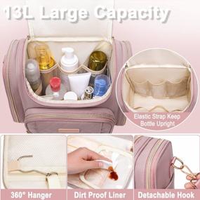 img 2 attached to Large Water-Resistant Toiletry Travel Bag For Women - Ideal For Full-Sized Toiletries And Makeup – Hanging Cosmetic Organizer For Easy Accessibility