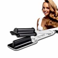 💁 yitrust hair crimpers and wavers, hair crimper for women, fast heating tourmaline ceramic beach waves curling iron with lcd display & temperature settings, deep waver wand for short hair - white логотип