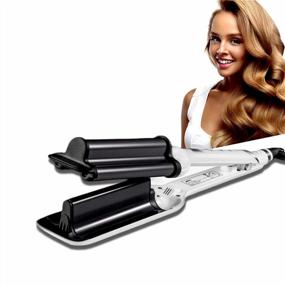 img 4 attached to 💁 Yitrust Hair Crimpers and Wavers, Hair Crimper for Women, Fast Heating Tourmaline Ceramic Beach Waves Curling Iron with LCD Display & Temperature Settings, Deep Waver Wand for Short Hair - White
