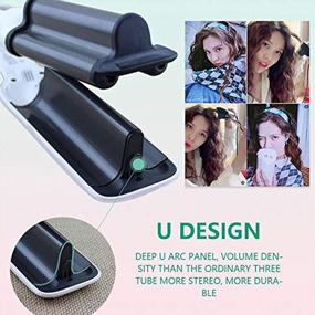 img 1 attached to 💁 Yitrust Hair Crimpers and Wavers, Hair Crimper for Women, Fast Heating Tourmaline Ceramic Beach Waves Curling Iron with LCD Display & Temperature Settings, Deep Waver Wand for Short Hair - White