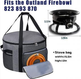img 3 attached to Outdoor Fire Pit Bag Round Compatible With Outland Firebowl Model 823 893 870, KGMCARE Firebowl Travel Carrying Bag Fits 19 Inch Diameter Portable Propane Gas Fire Pit, Picnic Camping Bag (Gray)