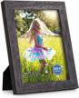 solid wood picture frame with high definition glass - 6x8 inch display for tabletop or wall mounting, driftwood finish, includes stand - ideal for showcasing your most cherished memories logo