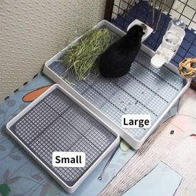 img 1 attached to Small Animal Litter Box For Cage - 15X12 Guinea Pig Litter Pan With Grid, Ideal Bunny Restroom, Toilet, And Potty Trainer For Ferret, Chinchilla, And Rat