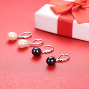 img 2 attached to 2Pairs Genuine AAA+ Freshwater Cultured Pearl Earrings - Sterling Silver Leverback Dangle For Women | Milacolato