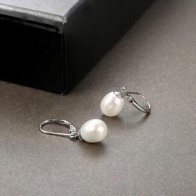 img 3 attached to 2Pairs Genuine AAA+ Freshwater Cultured Pearl Earrings - Sterling Silver Leverback Dangle For Women | Milacolato
